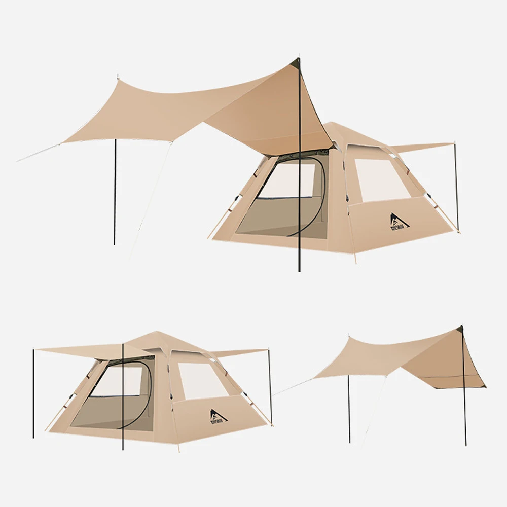 

Outdoor Hiking Pop Up Tent Waterproof Oxford Cloth Automatic Set Up 2 In 1 Canopy Tent for Camping
