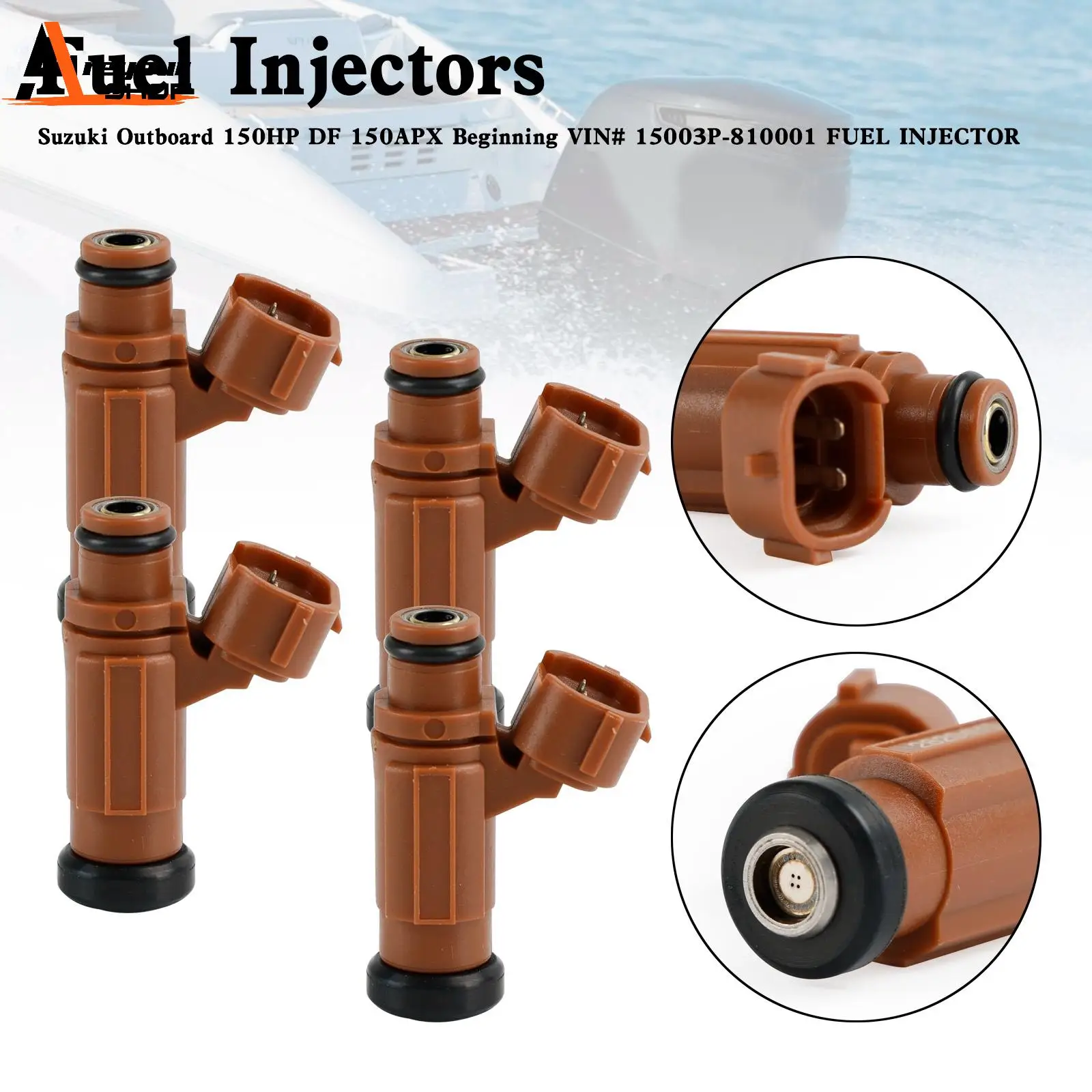 Areyourshop 15710-96J00 Fuel Injectors For Suzuki Outboard 175HP 200HP 225HP 250HP 300HP