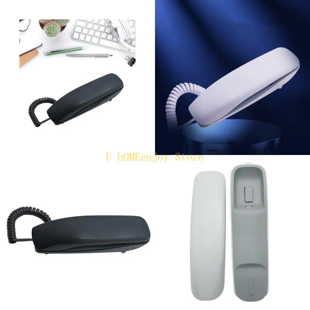 B0KF Corded Landline Phone Big Button Wall Mount Landline Phones Fixed Telephone