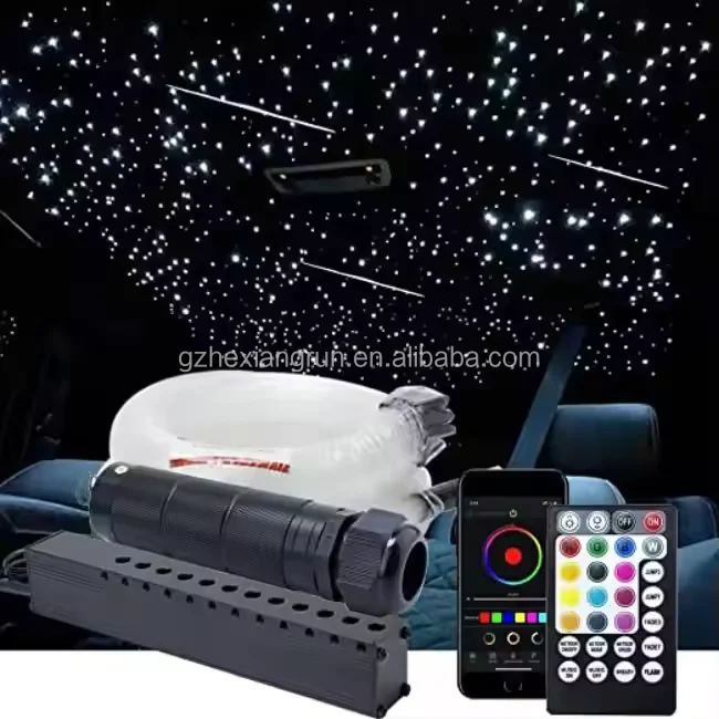 

16W Meteor Twinkle Car Star Roof Light Starry Sky Ceiling Lamp Romantic Auto Interior Lights Stars Lamp LED Fiber Optic Lighting