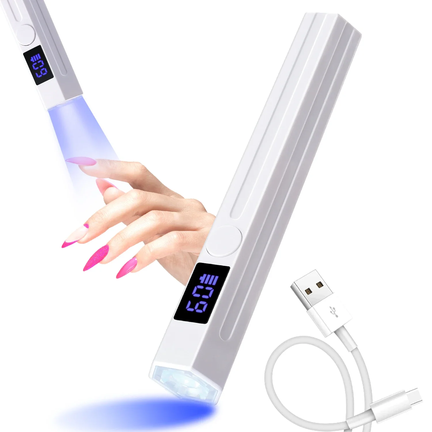 Lampe à ongles LED portable aste, durcissement rapide, déterminer la lumière UV pour N64.USB, sèche-ongles avec écran LED, outils d'art des ongles, 1PC