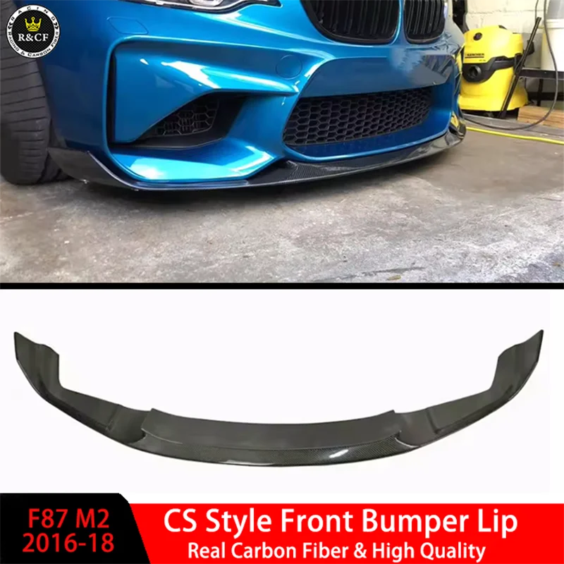 For 16-18 BMW F87 M2 CS style Carbon Fiber Front bumper Lip Splitter Spoiler