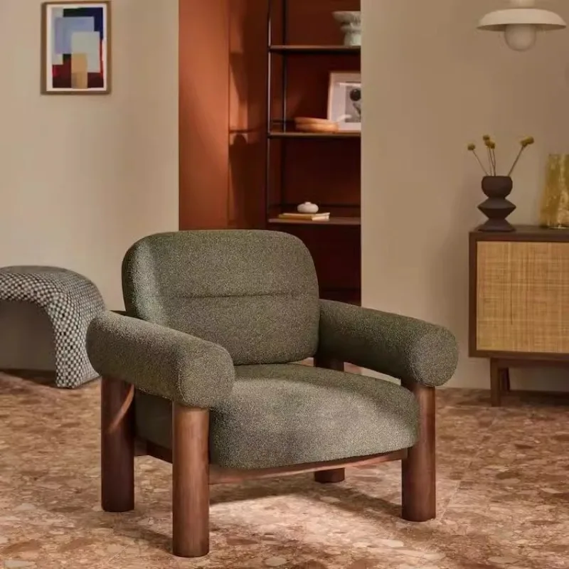 Nordic solid wood single sofa chair