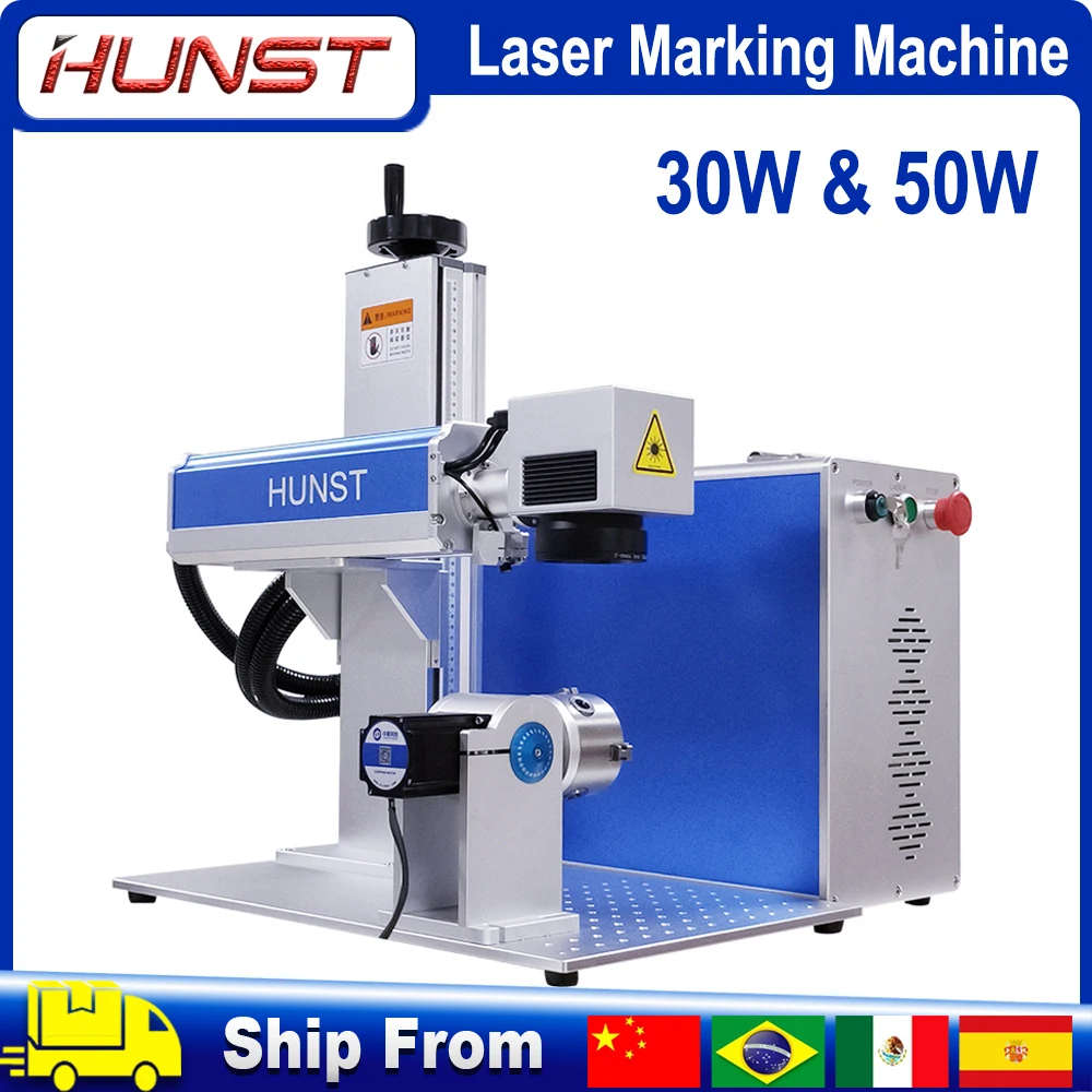 Hunst 50W 30W Fiber Laser Marking Machine Raycus MAX for DIY Jewelry,Gold,Silver,Ring, Bracelet, Metal Cutting Engraving Machine