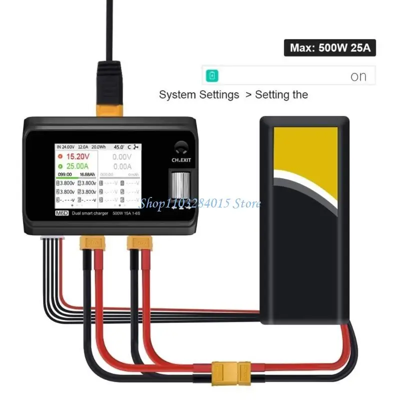 

R6FF Lipo Зарядные устройства для аккумуляторов Разрядное устройство 15A Выход 1-6S Балансные зарядные устройства M6D 500W