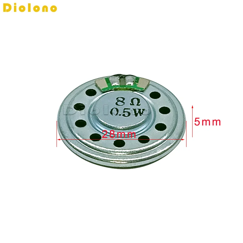 0.5W 8Ohm Loudspeaker 28MM Diameter 8R  Mini Round Speaker Thickness 5MM Small Horn Doorbell Speaker