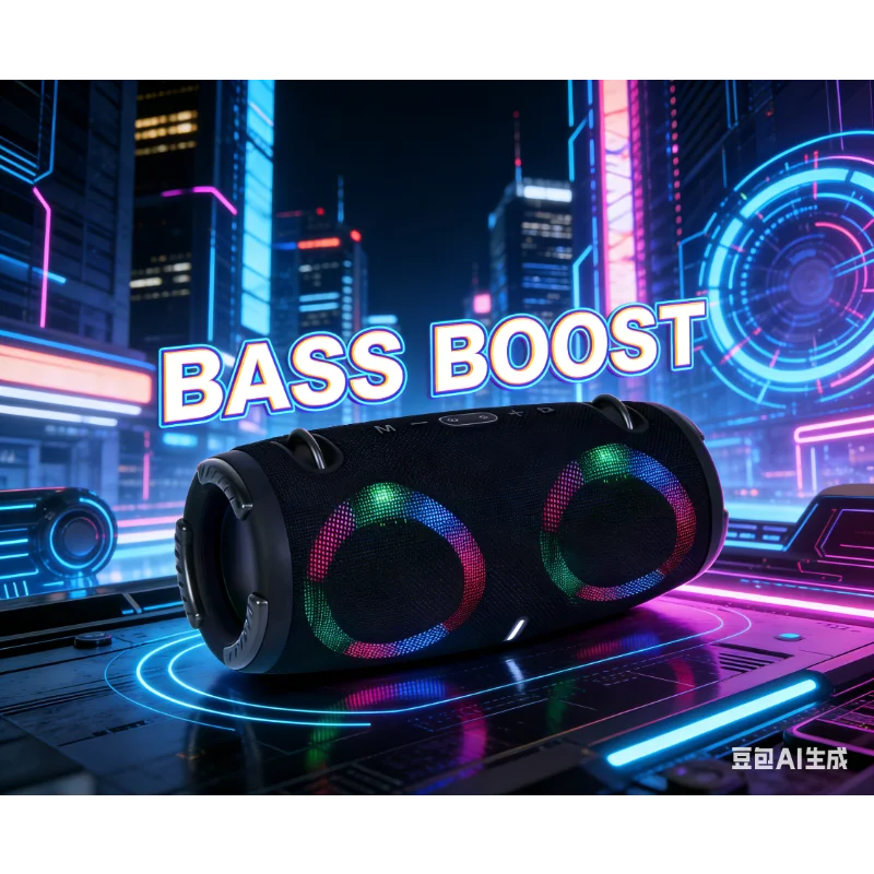 

Портативная Bluetooth-колонка с RGB-подсветкой 360° ° Объемный звук, длительное время автономной работы для вечеринок, кемпинга и путешествий