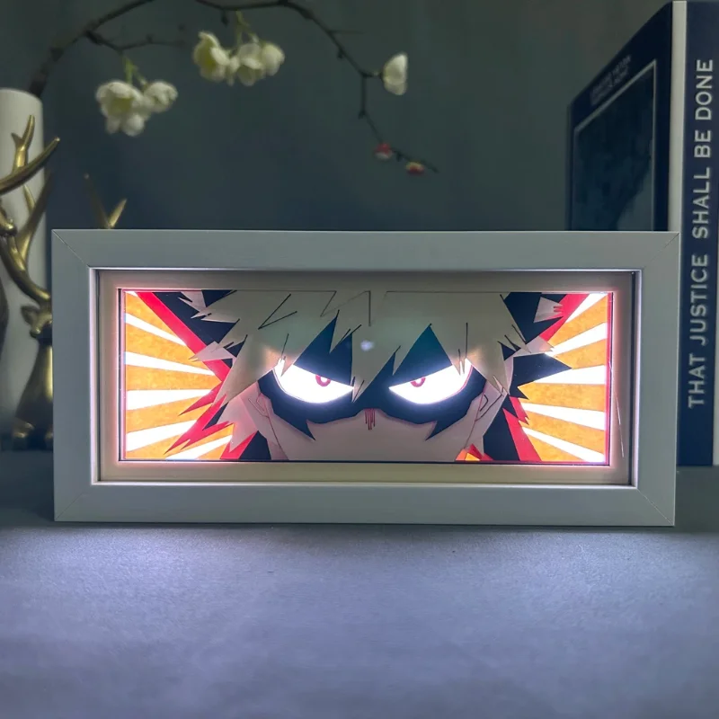 

My Hero Academia Katsuki Bakugo Anime Lightbox Room Decoration Night Lamp Manga Gadget Personalized Gift Paper Cut Shadow Box