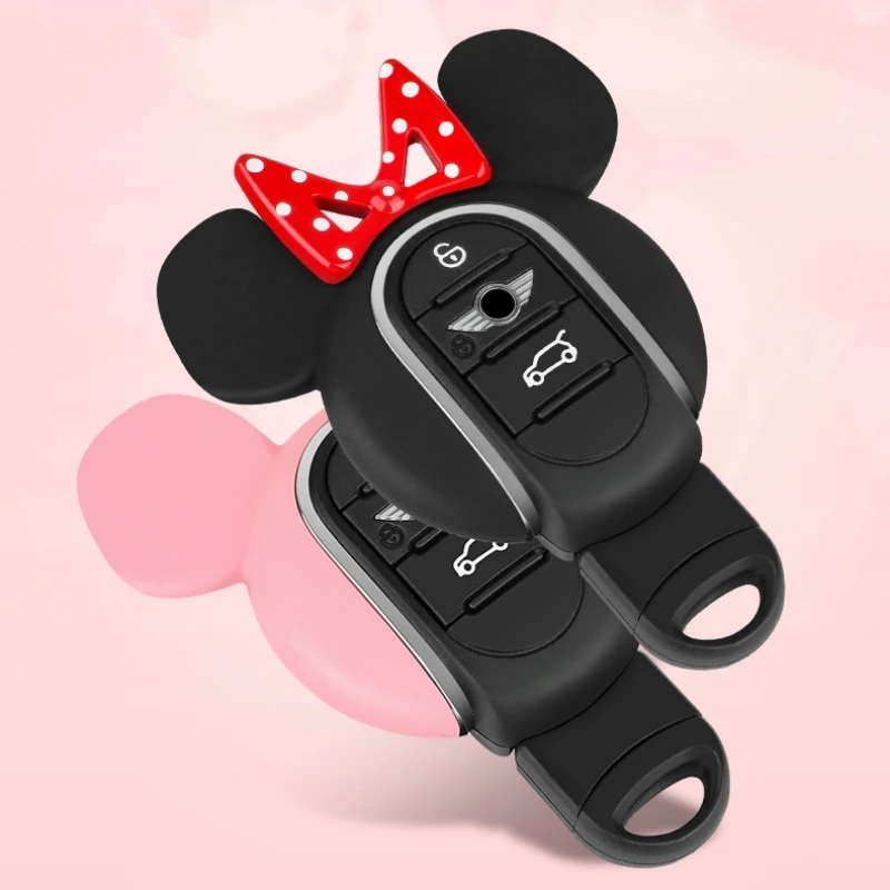 

For Mini Cooper F54 F55 F56 F57 F60 ABS Fobs Cute Bow-knot Car Key Case Chain Protector Accessories