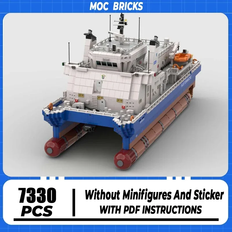 Moc Building Blocks German Coast Guard Cruiser Model Technical Bricks DIY Assembly Maritime Transportation Vehicles Toys  Gifts