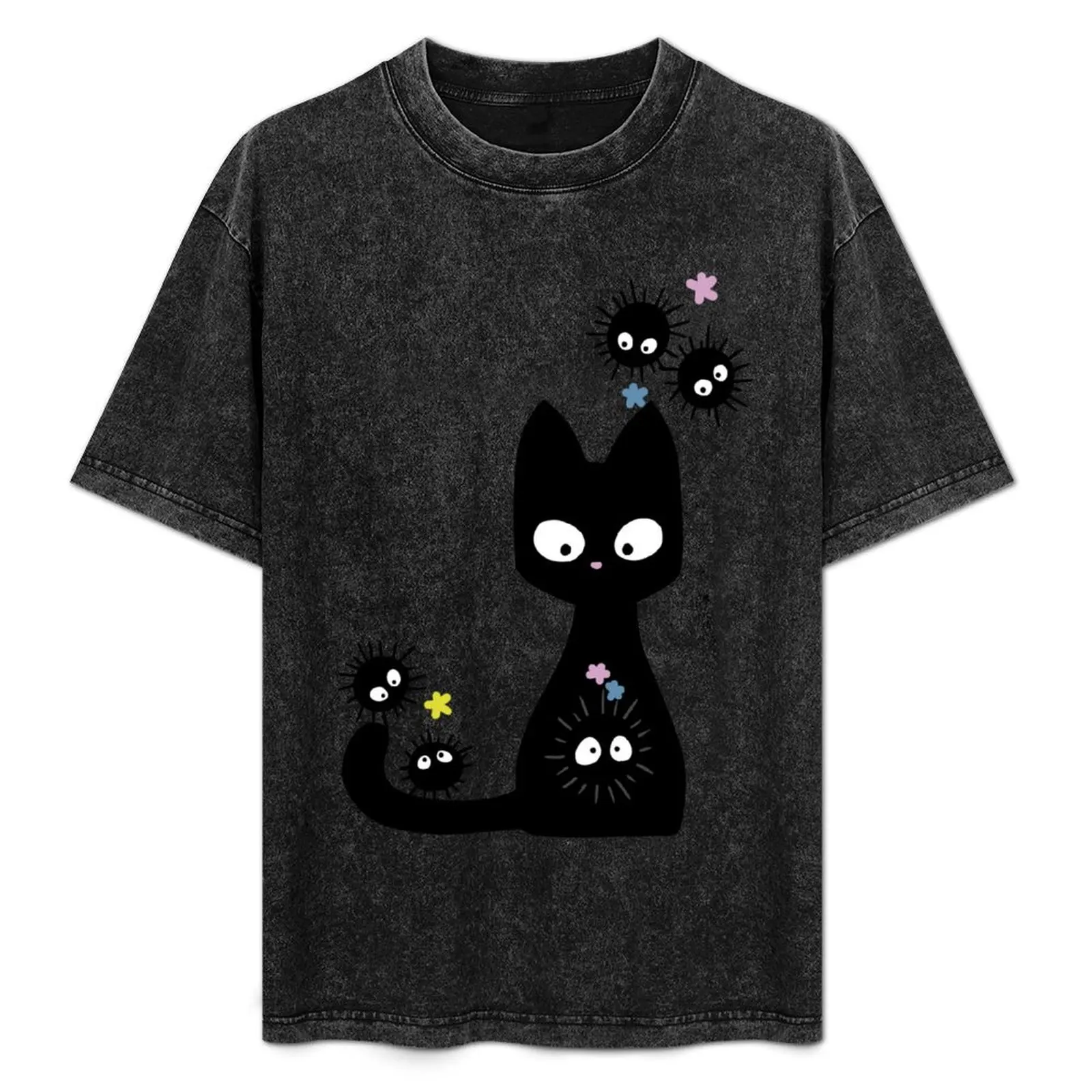 

Футболка Black Cat Soot Sprites, повседневная рабочая футболка