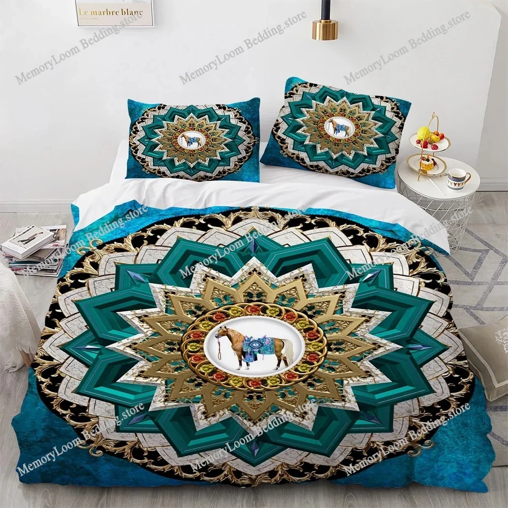 

Boho Datura Flower Duvet Cover Set Golden Bedding Yellow Mandala Design Boys Girls Bedding Sets Comforter Cover + Pillowcases 3d