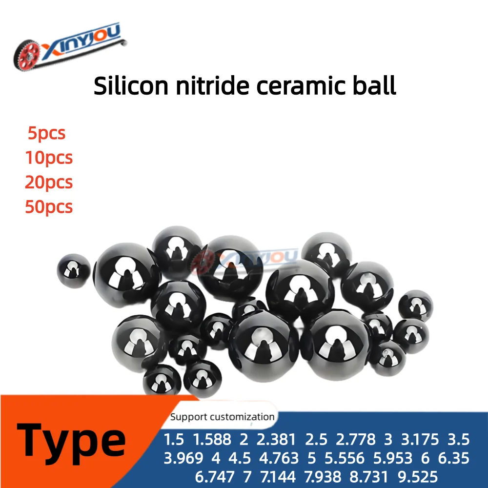

Silicon nitride ceramic ball 1.5 2.381 2.778 3.969 4.763 6.35 7.938 9.525mm ball Used in the fields of bearings, valves, etc