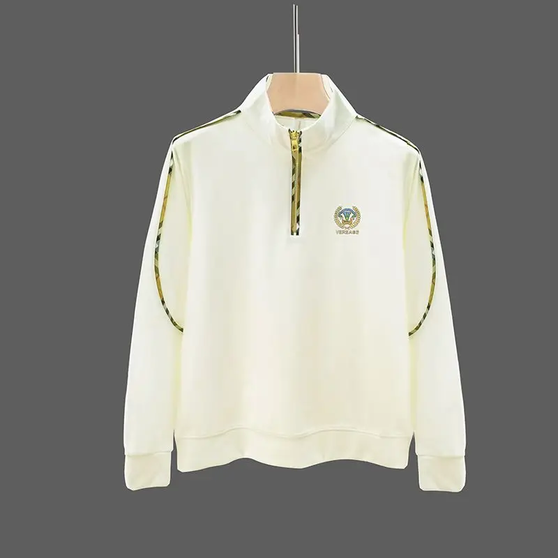 Men's Casual Sports Suit Heavy Industry Embroidered Wheat Ear Half Zipper Stand-Up Collar Men's Clothing