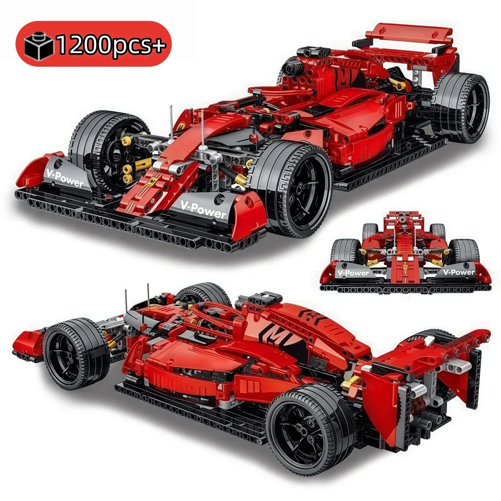 

1200PCS MOC Technical Red Racing Car Building Blocks Creative DIY Assembly Bricks Model Birthday Gifts for Kids Adults