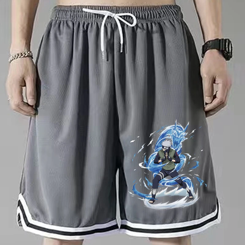 Anime NARUTO Gym Shorts Men Women Sasuke Kakashi Quick Dry Breathable Sports Training Compression Short Summer Beach Track Pants