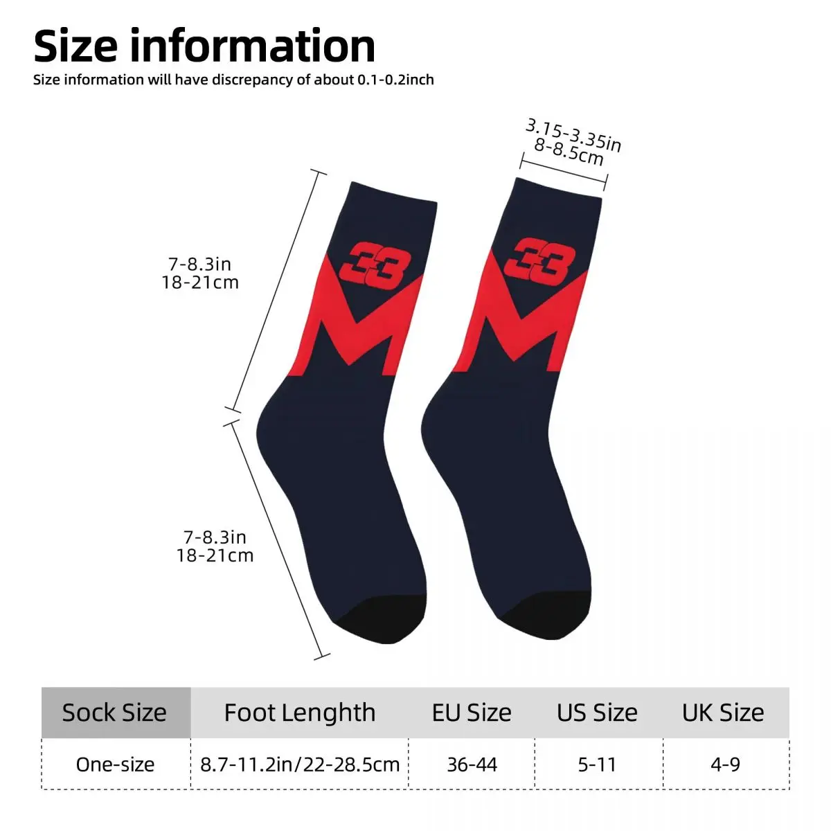 Chaussettes de Compression Vintage Max Verstappen 33 pour Homme, Unisexe, Harajuku, Sans Couture, Imprimées, Nouveauté