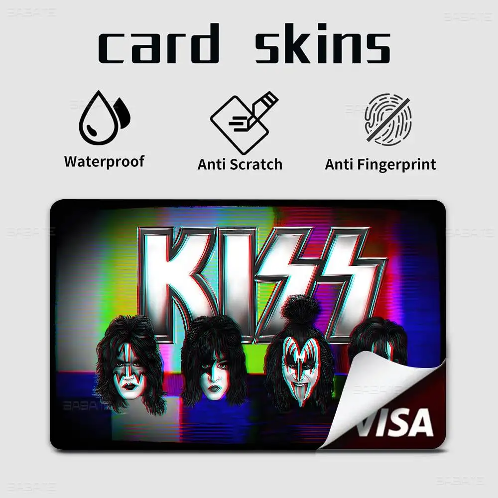 Rock Band Kiss Credit Card Skin Stickers No Adhesive Residue Water Proof for VISA Credit Card Subway Access Card