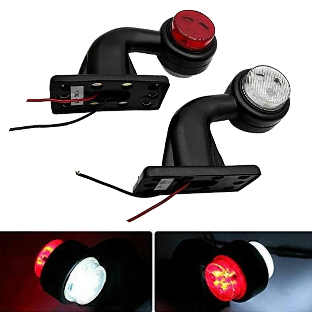 Picture 7: Universal 2Pcs/set Truck Lamp Car-styling 12/24V LED Side Marker Light Indicator Lamp Red White Tail Light Assembly