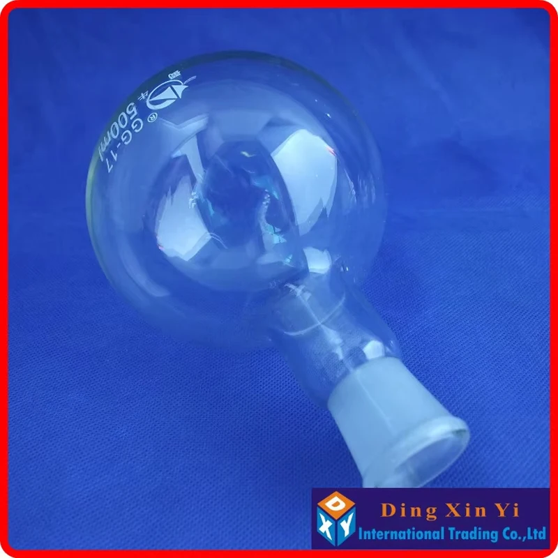 DXY Premium Round Bottom Glass Flask, Single Neck, Chemical Boiling Flask, 24/29, 1 Neck, 500ml