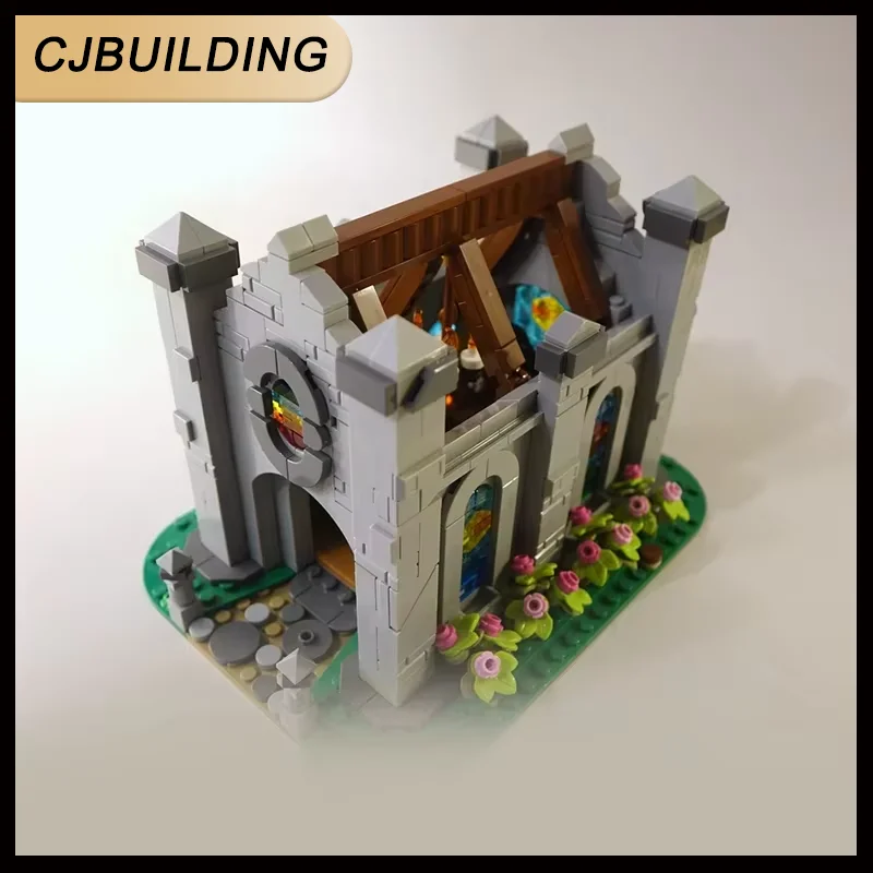 978pcs MOC Medieval Castle Architecture Miniature Church Model Building Block DIY Assembly Toy Birthday Gift