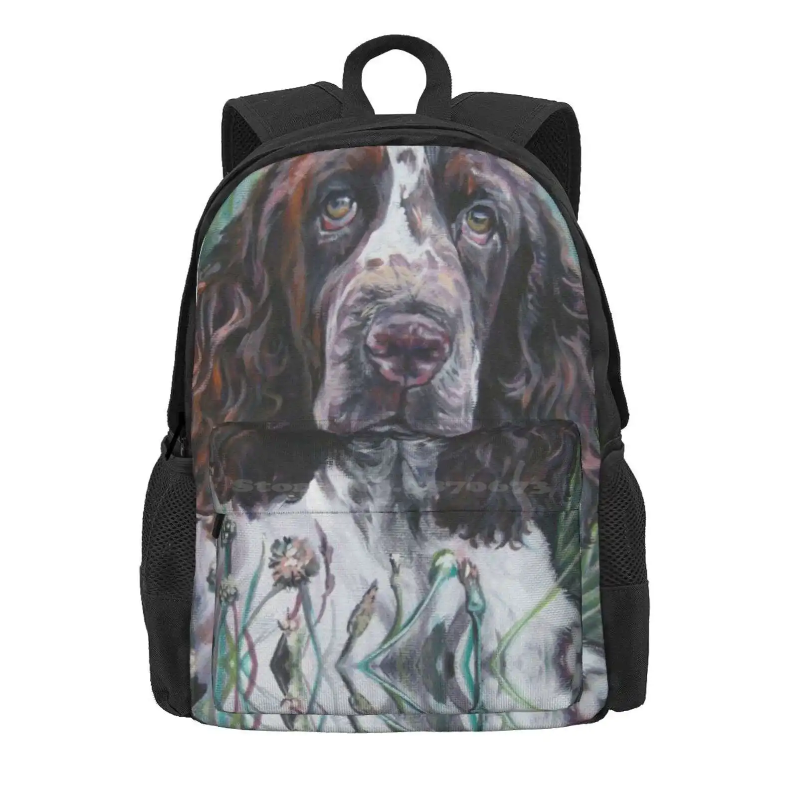 English Springer Spaniel Fine Art Painting Hot Sale Schoolbag Backpack Fashion Bags English Springer Spaniel Springer Fine Art