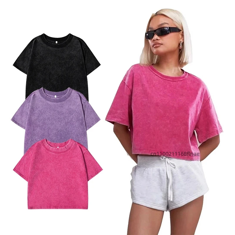 New Street Dance Clothing for Women with Exposed Navel, Loose Sports Short Sleeved T-shirt, Street Casual Hip-hop Clothing