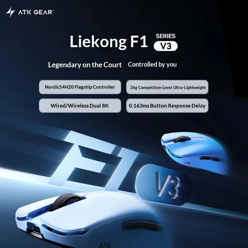Atk Liekong F1 V3 Wireless Gaming Mouse Ultra Lightweight For Small & Medium Hands E-Sports Office Mouse Valentine'S Day Gift
