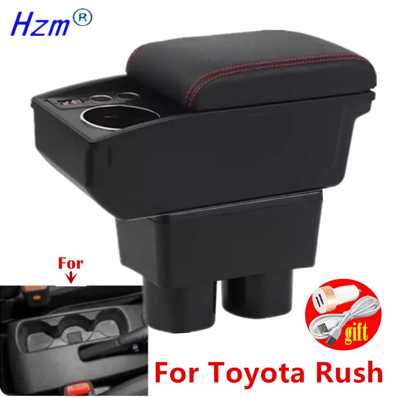 Caja de reposabrazos de coche para TOYOTA RUSH, caja de almacenamiento para Toyota Avanza Rush, portavasos, accesorios de reequipamiento dedicados para coche