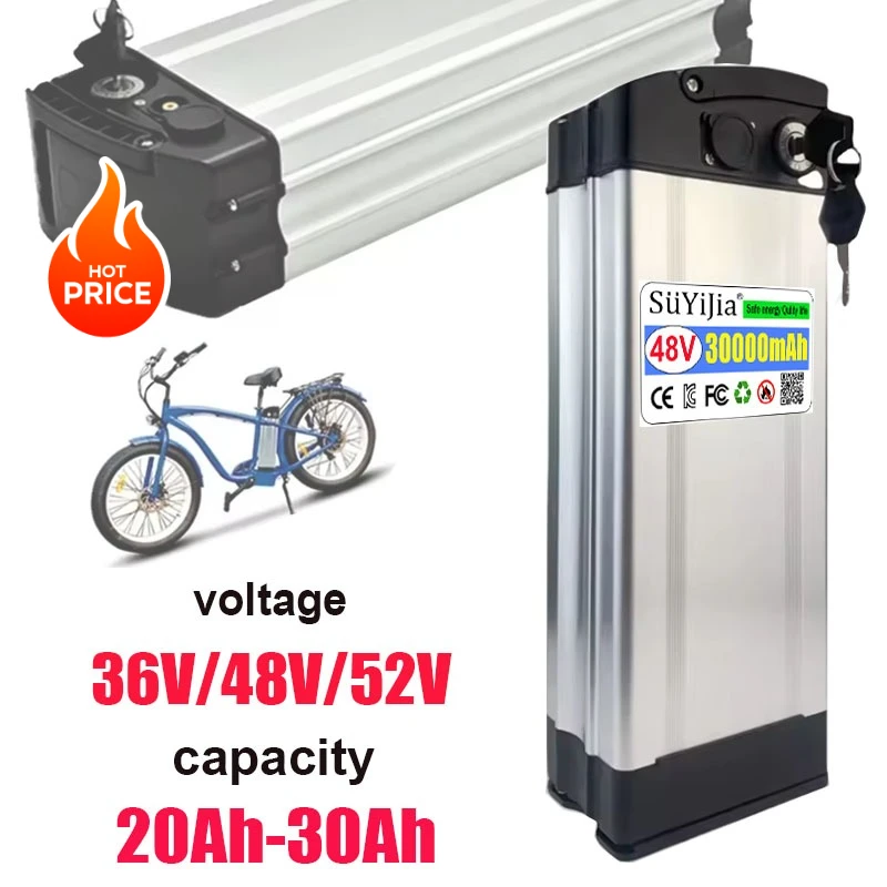 high quality 18650 48V 36V 52V 21Ah Silver Fish high-capacity Liion battery pack For 350W 500W 750W 1000W 1500W 2000W motors