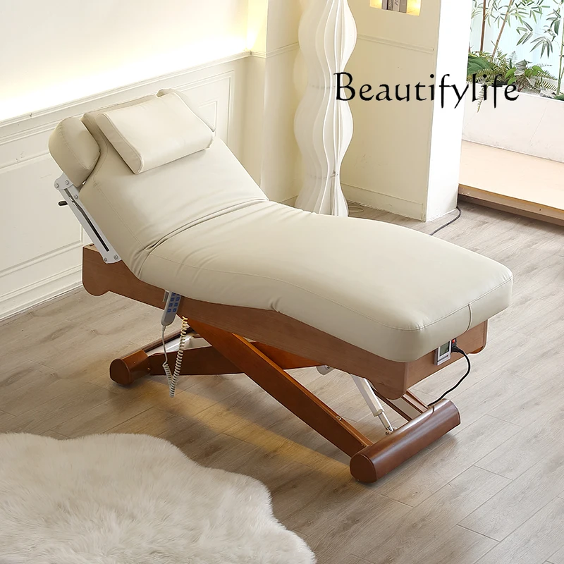 Multifunctional Electric Beauty Overall Lifting Massage Couch Four-Motor Constant Temperature Heater Band Ambience Light