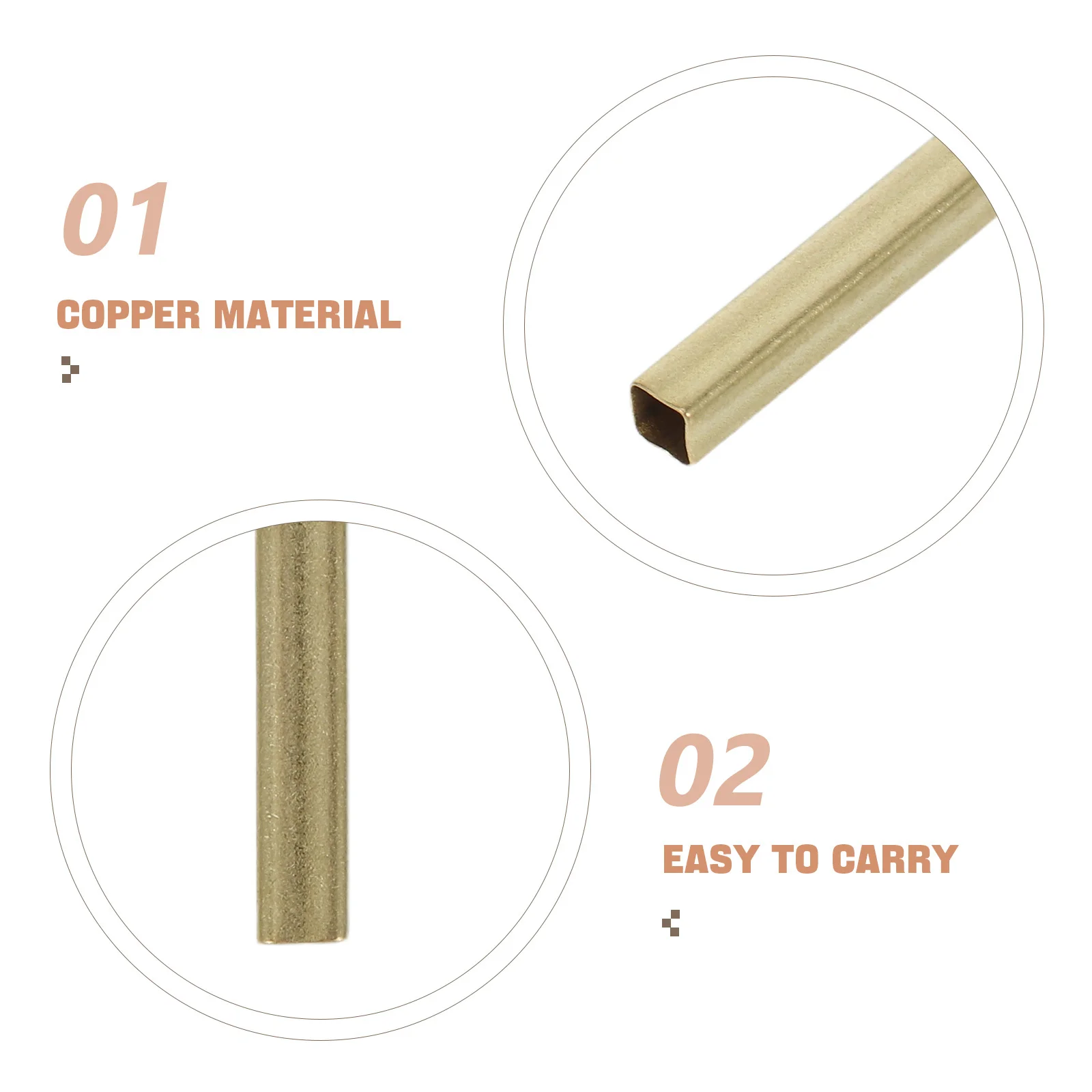 100Pcs Copper Tube Beads Hollow Square Brass Tubes Gold Plated for DIY Jewelry Making Supplies Bracelets Necklaces Earring Craft