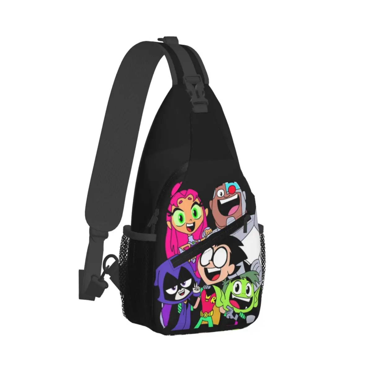 Teen Titans Picture Crossbody Sling Bag Small Chest Bag Shoulder Backpack Daypack for Hiking Outdoor Cycling Satchel