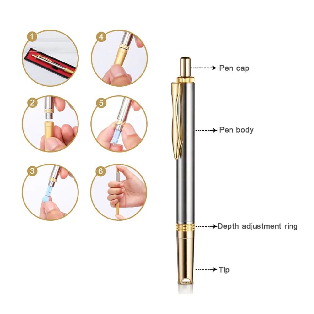 1Pc Stainless Steel Lancet Point Pen Bloodletting Acupuncture Massage Therapy Handle Health Care Point Pen Bloodletting Tools