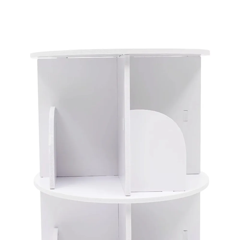 Rotating Bookcase, Standing Shelf, 360 Degree Display, Rotating Shoe Rack, Office Shelf with 2 Levels for Living Room, Bedroom
