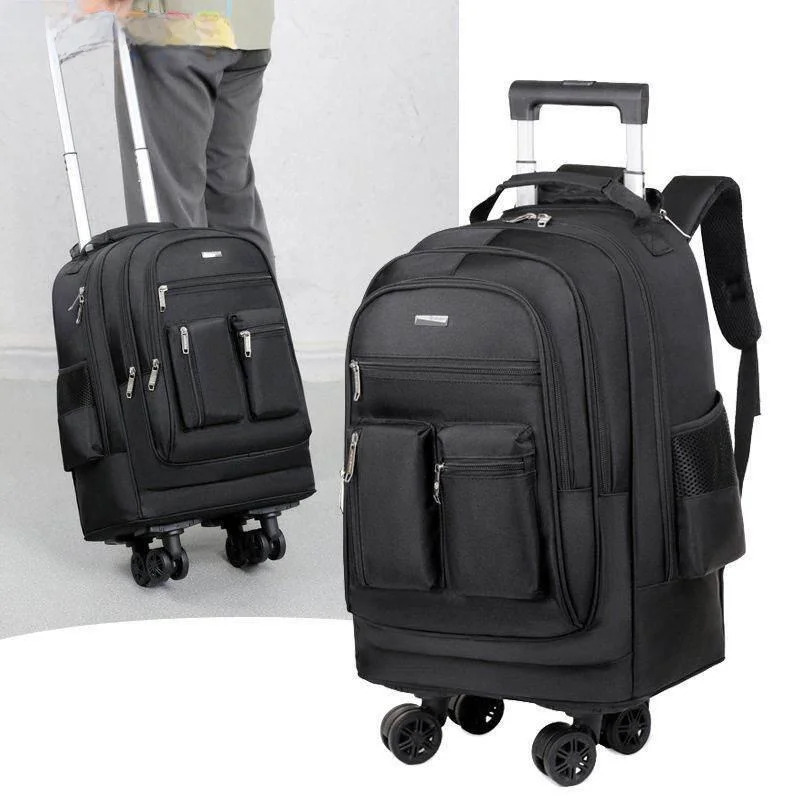 

2026 New Large Capacity Double Shoulder Bag Luggage Travel Suitcase for Men And Women with Pull Rod High School And Junior Hi...