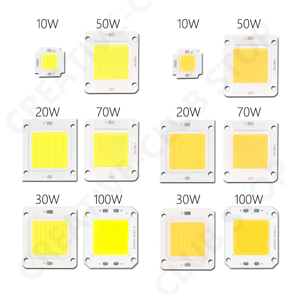 Puce LED COB SMD haute puissance, diodes pour budgétaire, puces à bascule pour bricolage, 10W, 20W, 30W, 50W, 70W, 100W, 30-34V