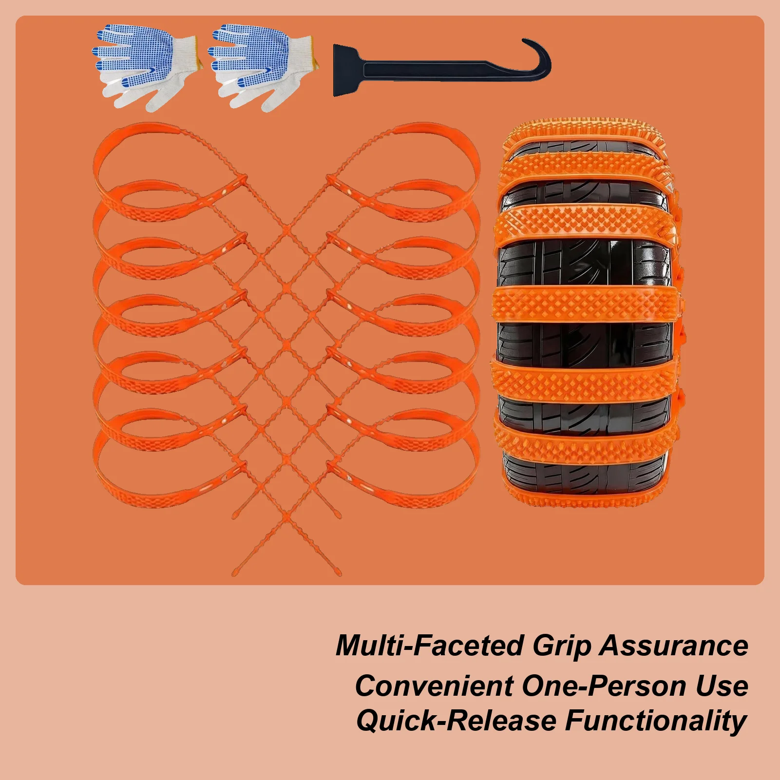 

Универсальные противоскользящие цепи для снега, портативные, для легковых автомобилей и мотоциклов, универсальные инструменты для фиксации шин