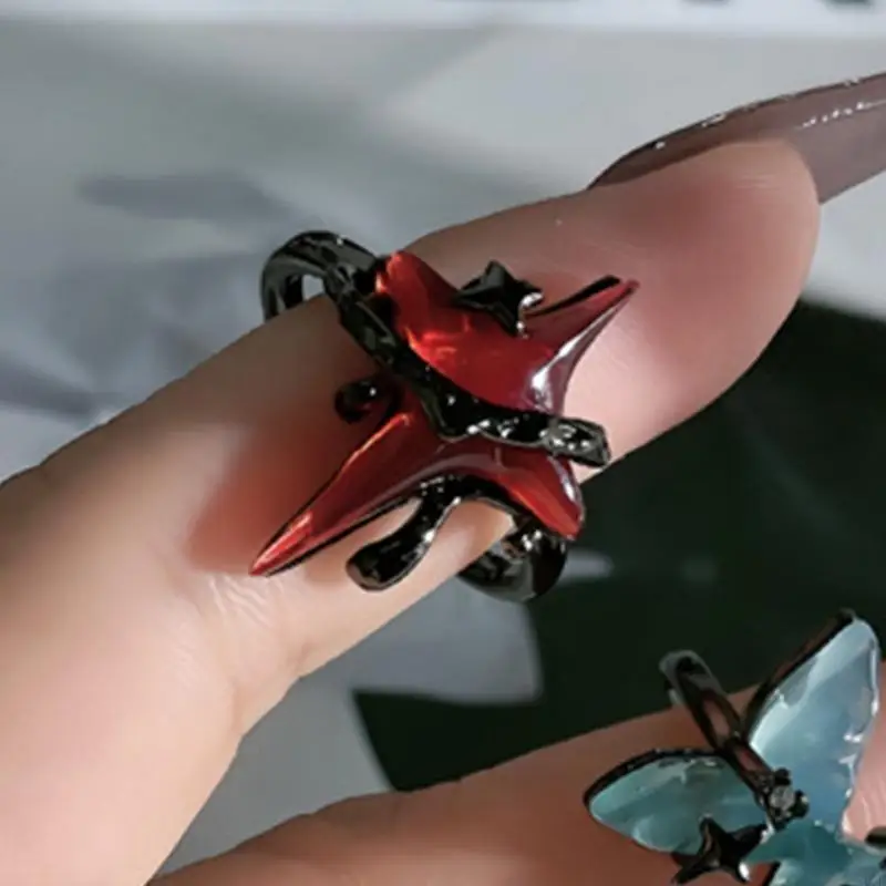 حلقات بسيطة قابلة للضبط قابلة للتعديل حلقات النجمة حلقات الأزياء للمرأة