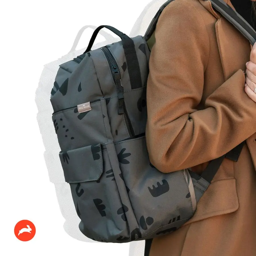 ROVR Roo Lightweight 1 LB Diaper Bag Backpack 11 organizational pockets Durable amp WaterResistant Charcoal Doodle