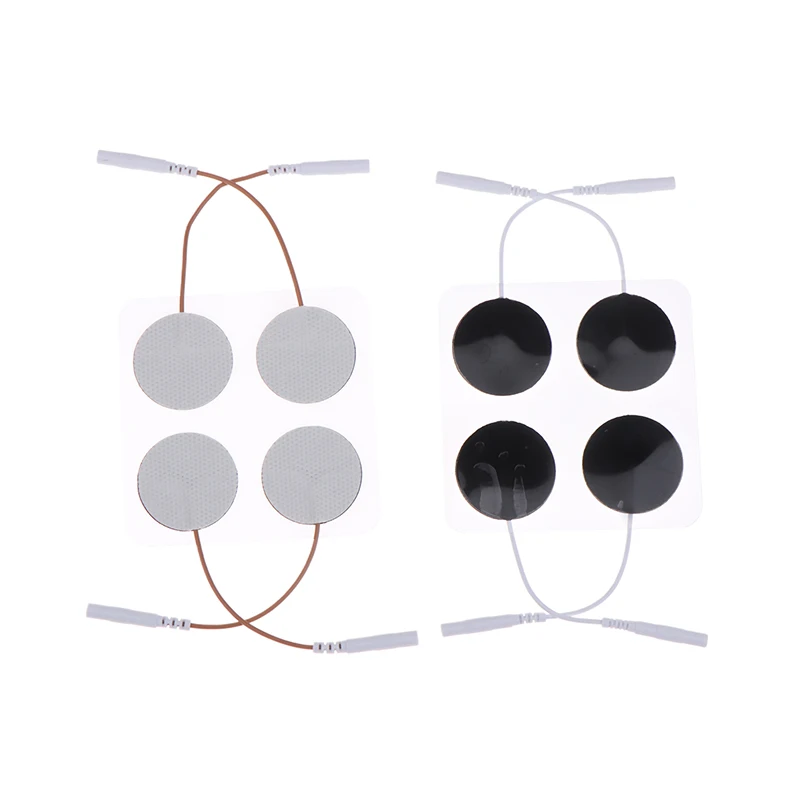 10Pcs Nonwovens Circular Pin Type Electrode Pads Electrostimulation Patches Self Adhesive Electrodes Physiotherapy Massager