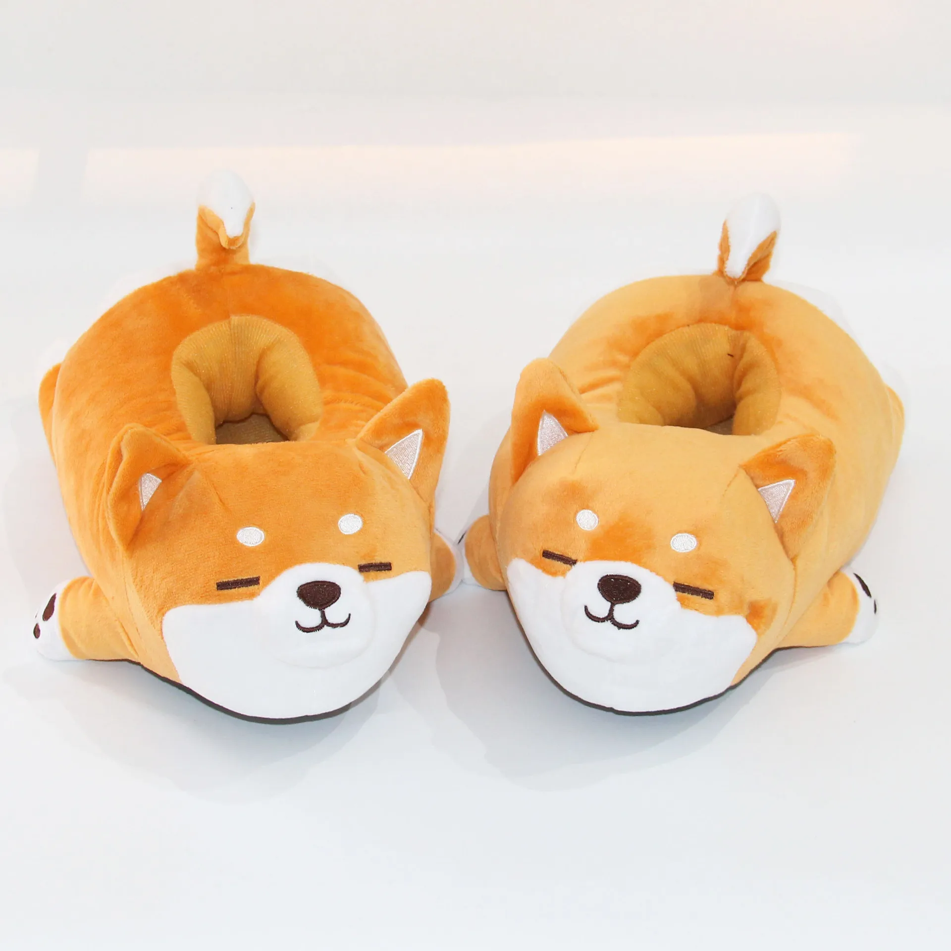 Kawaii 28cm uomo donna divertente pantofola carino Shiba Inu pantofole per cani coppie pantofole da casa in morbido cotone per uso domestico scarpe