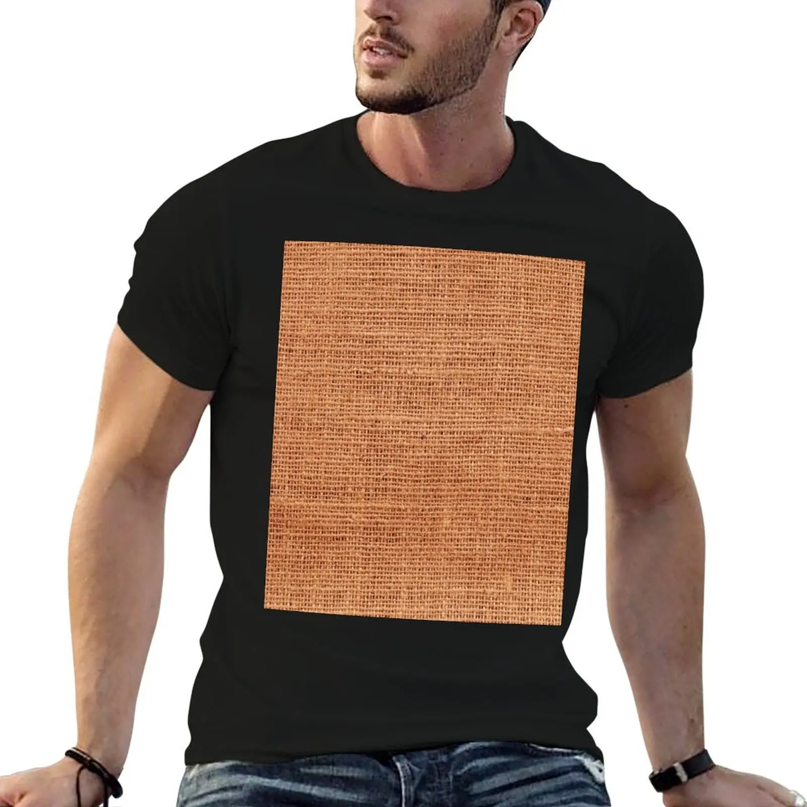 

Burlap Sack Textured Background T-Shirt customizeds summer shirt men tshirt