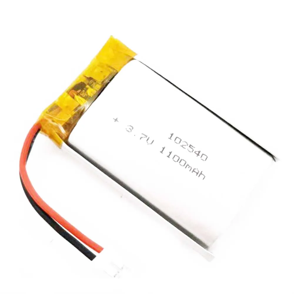 2/5/20 Pcs 3.7V 1100mAh 102540 Lithium Polymer Ion Battery 2.0mm JST Connector