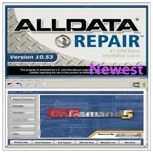 El más nuevo software de reparación Alldata sin conexión 10.53v + mitchel l Software Ond.mand 5 Último software sin conexión + instalación ilimitada para computadora portátil