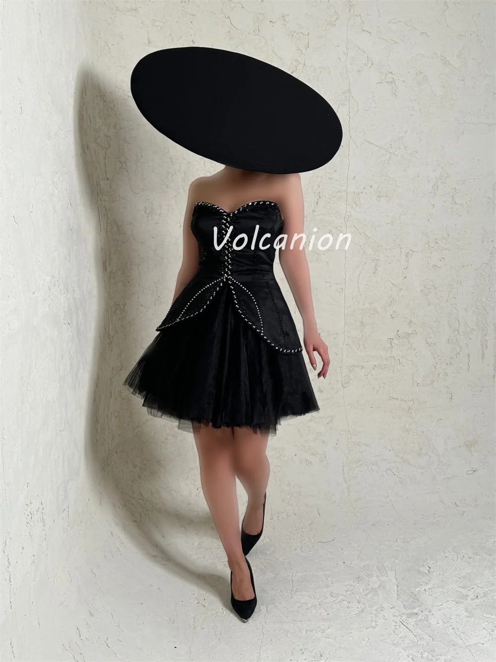 Customized Modern Style Elegant Charmeuse Beading Rhinestone A-line Sweetheart Knee Length Dresses Bespoke Occasion Dresses