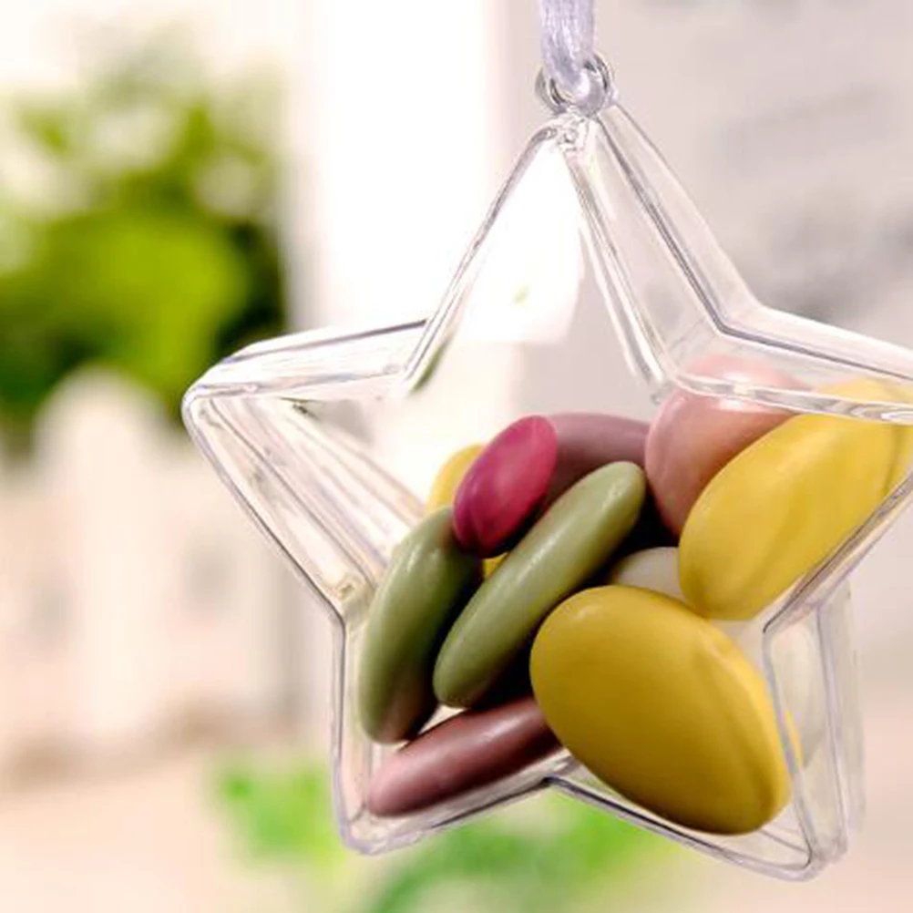 

6pcs Candy Boxes Wedding Christmas Party Decoration Storage Container For Chocolate Cupcake Banquet Event Gift Kids Transparent
