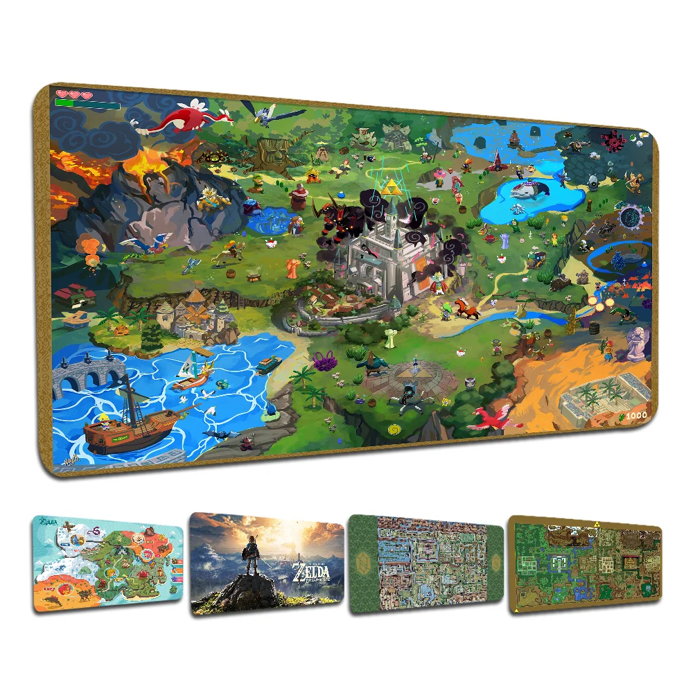 Zelda Map INS Tide Large Desktop Desk Mat Kawaii Gaming Accessories Students Writing Pad For PC Mouse Carpet