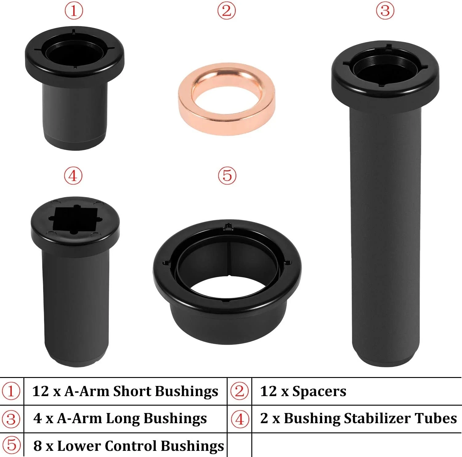 38 pçs/set Kit Suspensão Traseira UM-Braço Bucha para Polaris Sportsman 500RSE Desportista 400 4x4 700 Short & Long Buchas Espaçadores Set