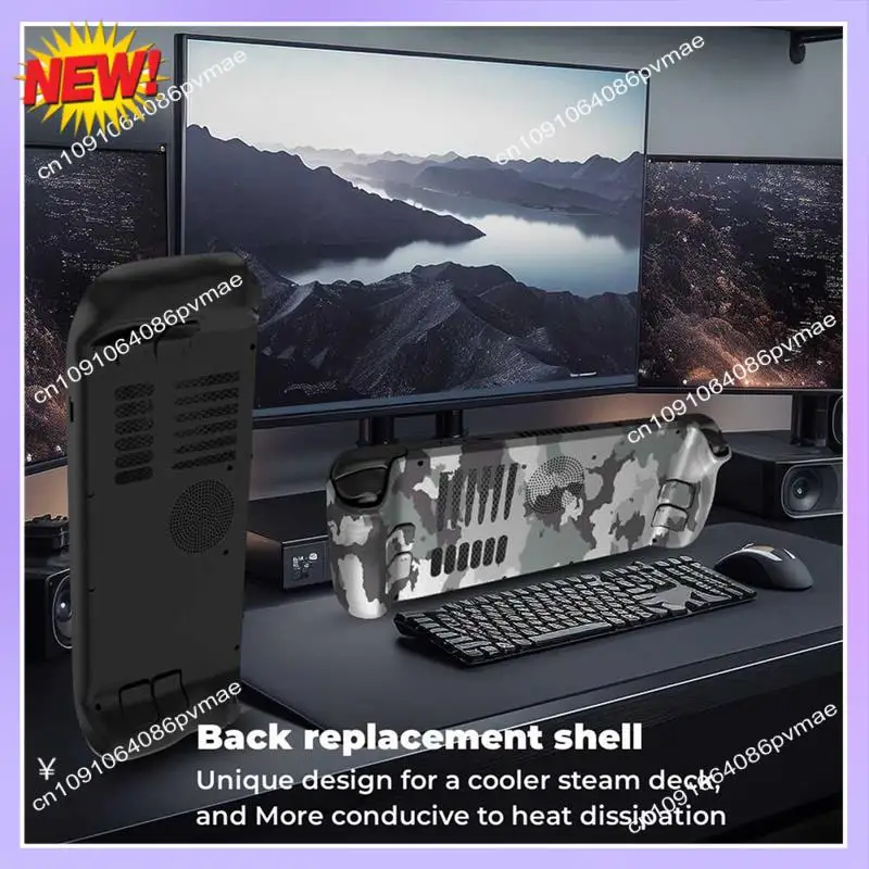 T24C Replacement Back Shell Case For Steam Deck Anti Slip Transparent Back Plate DIY Bracket For Steam Deck Accessories-A